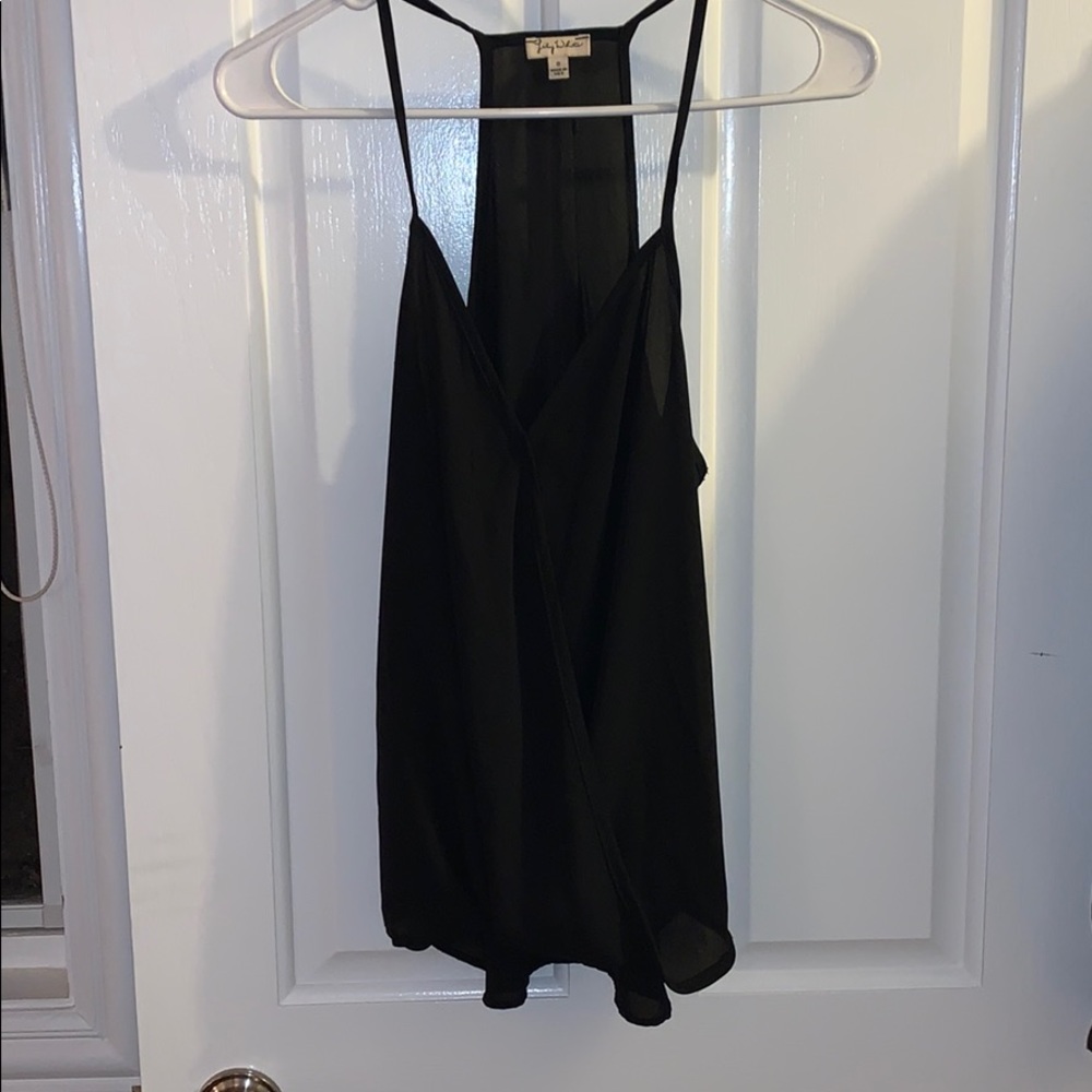 sheer black loose tank